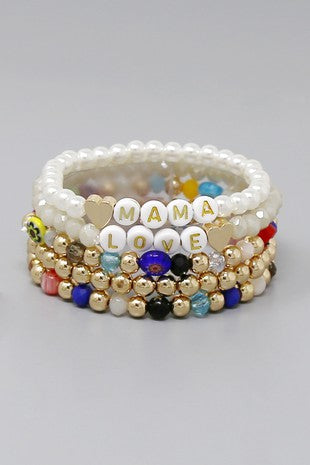 Love Mama Beaded Bracelet Set