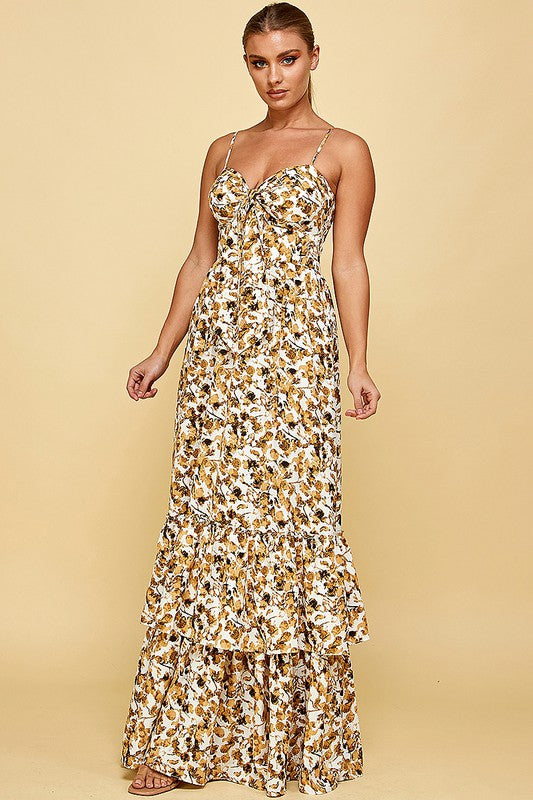 Gold Ruffled Dress