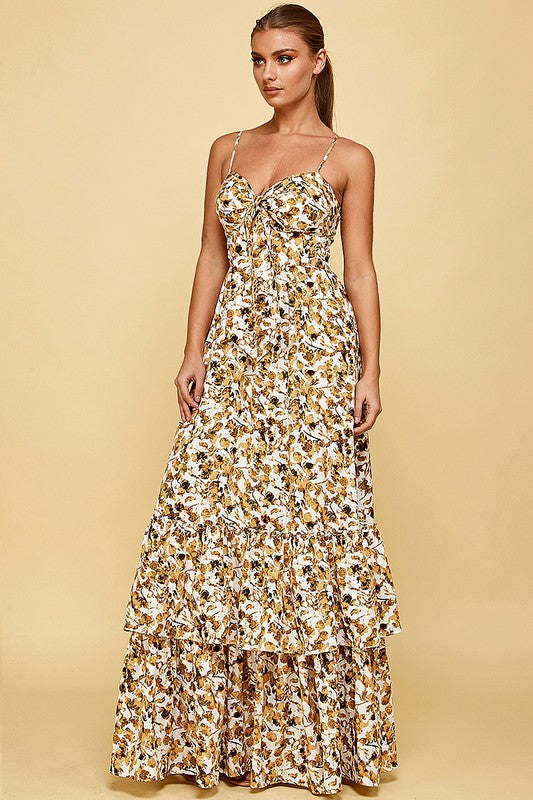 Gold Ruffled Dress